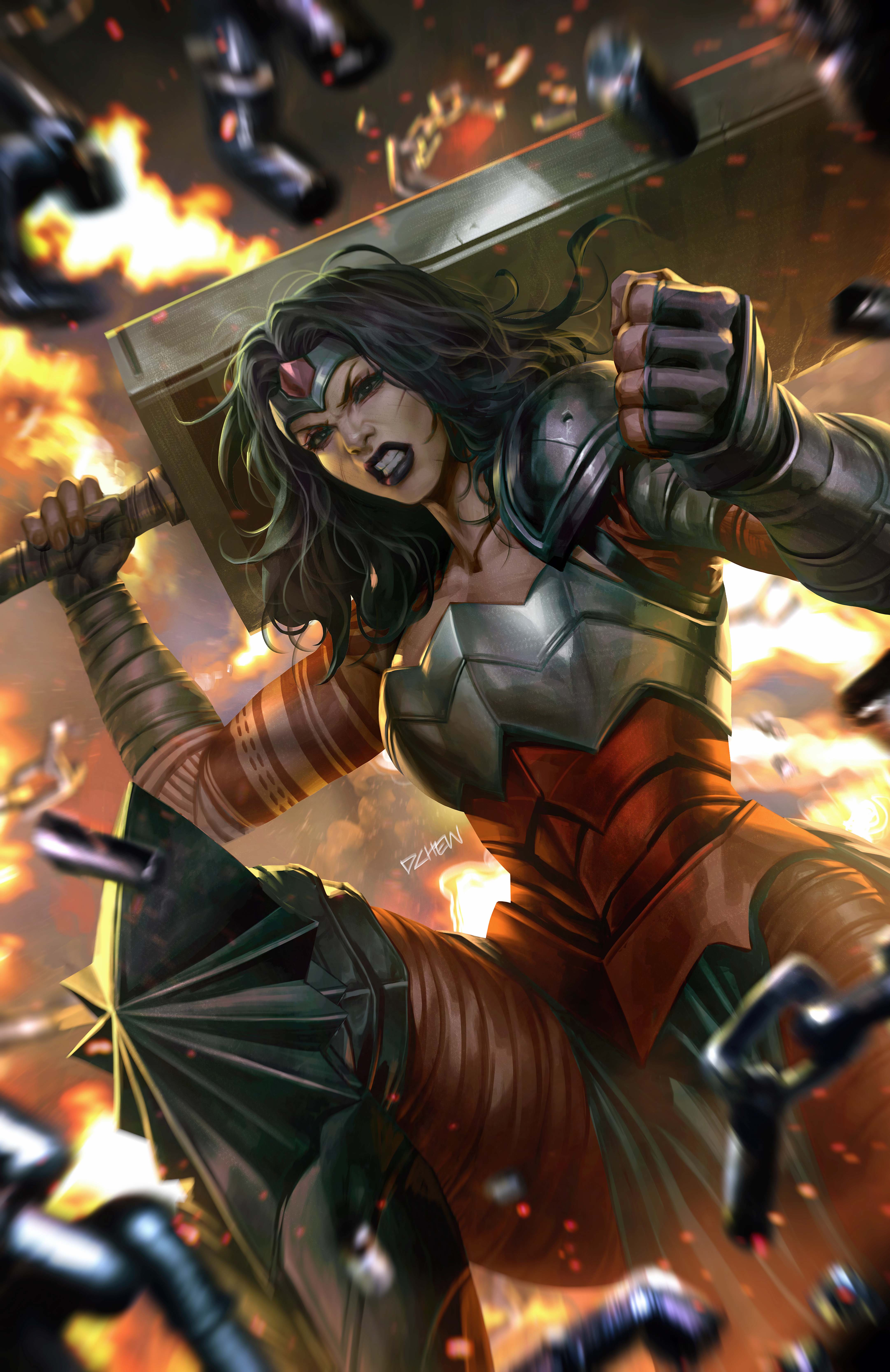  FOC22112025045 | ABSOLUTE WONDER WOMAN @15 CVR B DERRICK CHEW CARD STOCK VAR PRE ORDER [FOC 2211] | DC  