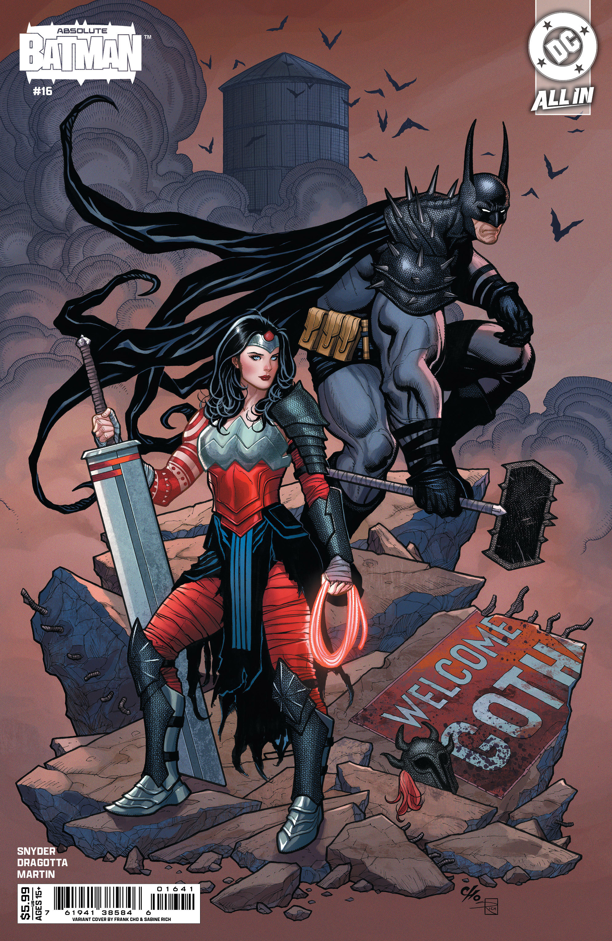  FOC13122025109 | ABSOLUTE BATMAN @16 CVR D FRANK CHO CARD STOCK VAR PRE ORDER [FOC 1312] | DC  