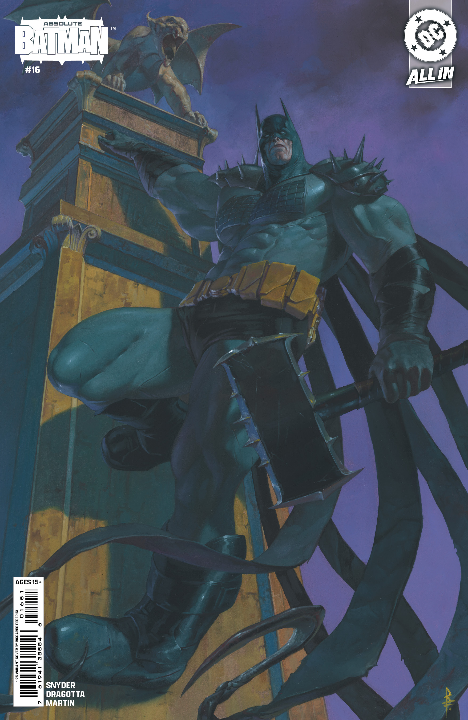  1125DC0049 | ABSOLUTE BATMAN @16 COVER E INC 125 RICCARDO FEDERICI CARD STOCK VARIANT | DC  