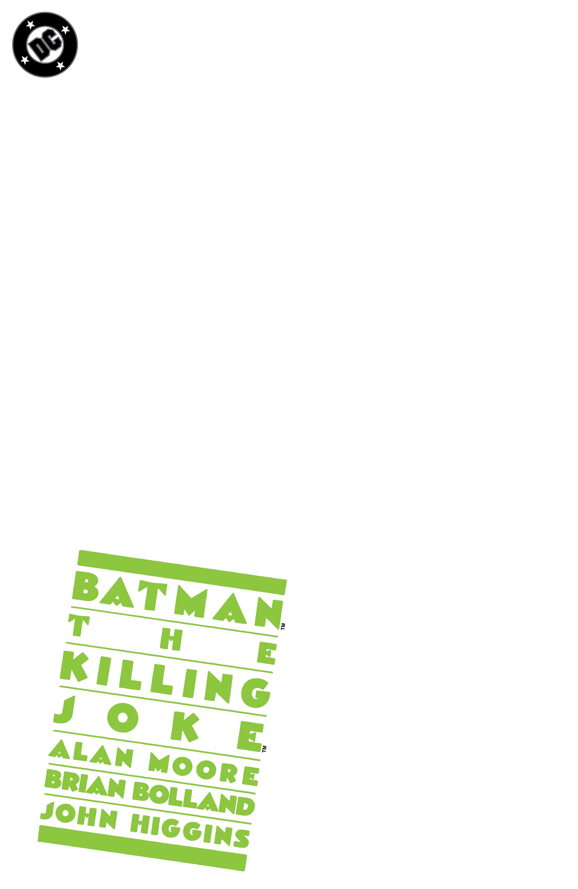  1125DC0187 | BATMAN THE KILLING JOKE @1 FACSIMILE EDITION COVER C BLANK CARD STOCK VARIANT | DC  