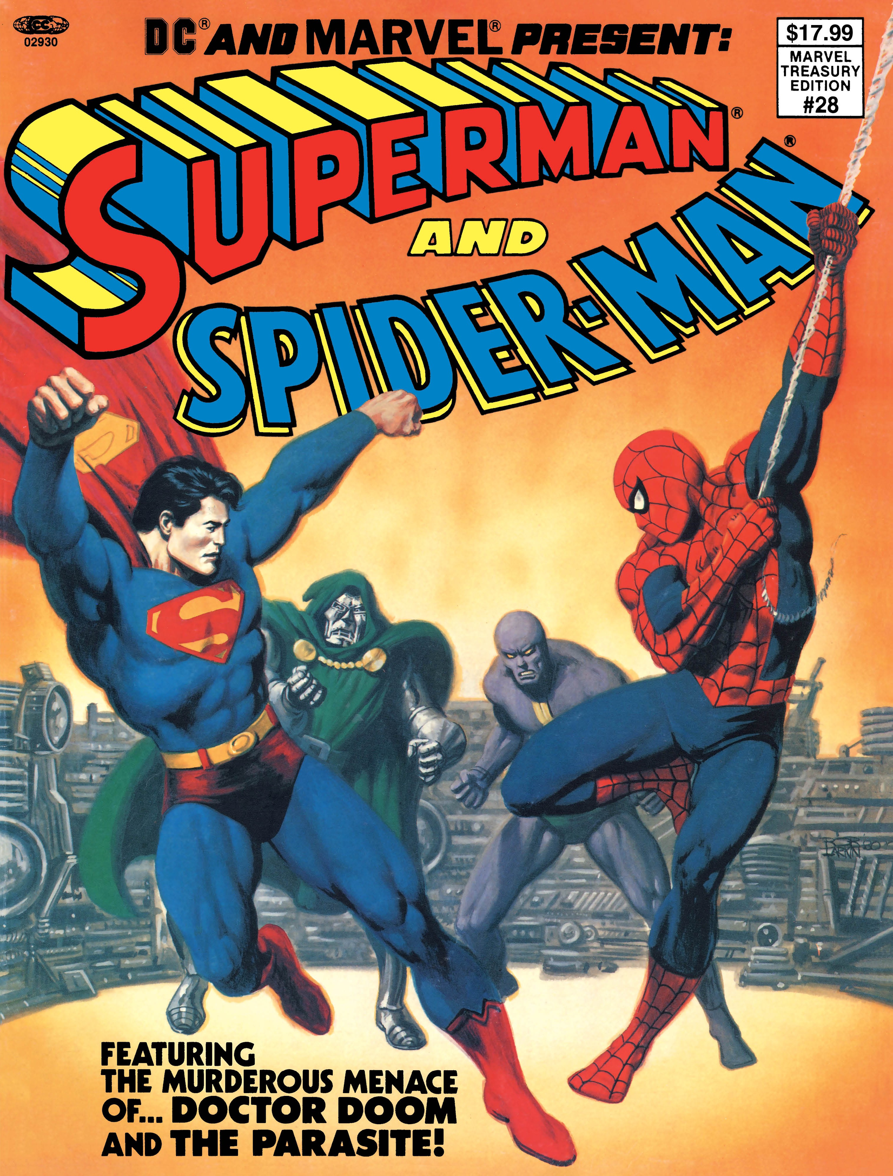  1125DC0204 | DC AND MARVEL PRESENT SUPERMAN AND SPIDER MAN (MARVEL TREASURY EDITION @28) @1 FACSIMILE EDITION COVER A JOHN ROMITA SR & BOB LARKIN | DC  