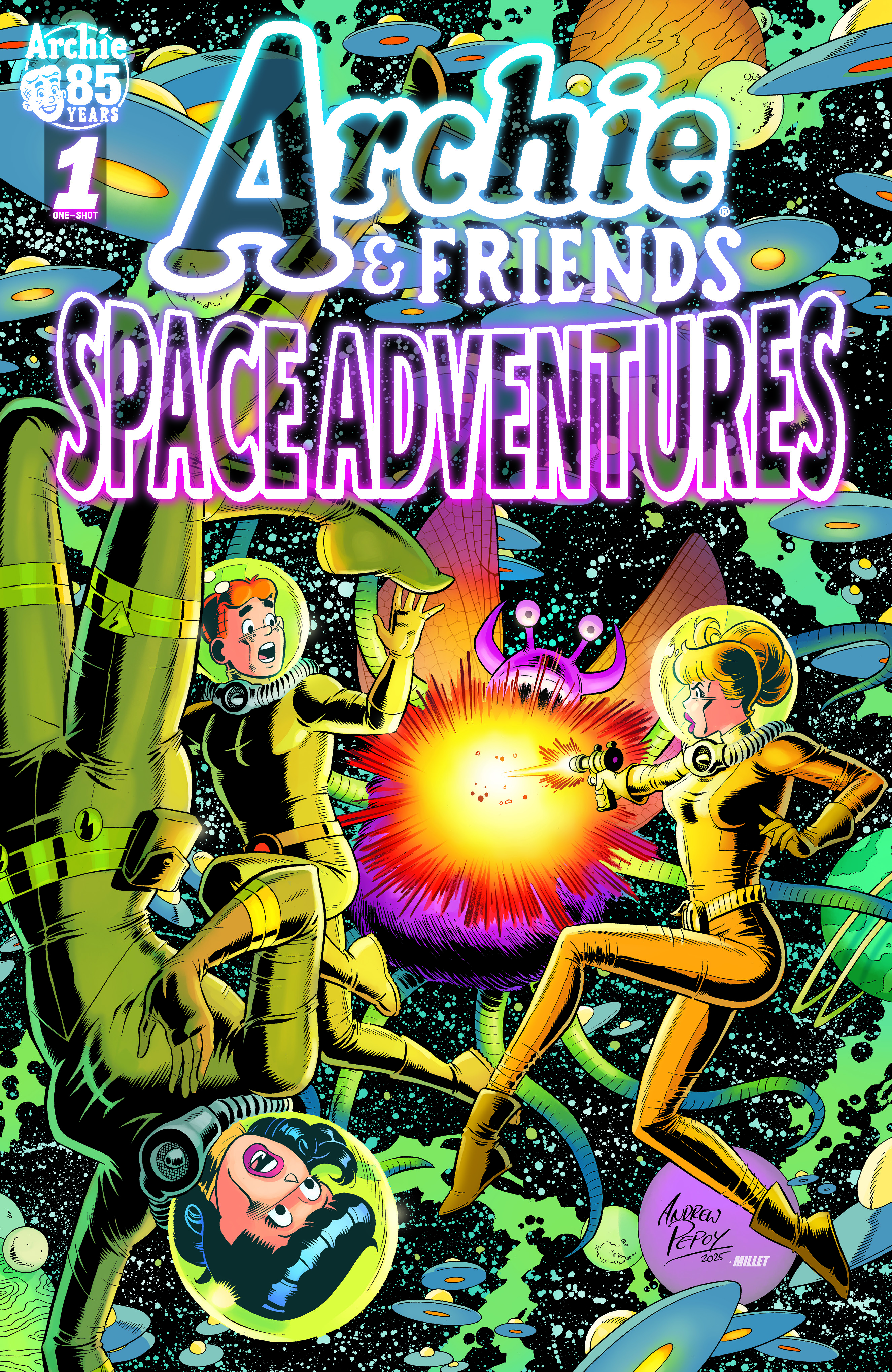  FOC31012026067 | ARCHIE & FRIENDS @20 SPACE ADVENTURES CVR B ANDREW PEPOY JASON MILLET VAR  PRE ORDER [FOC 3101] | LUNAR  