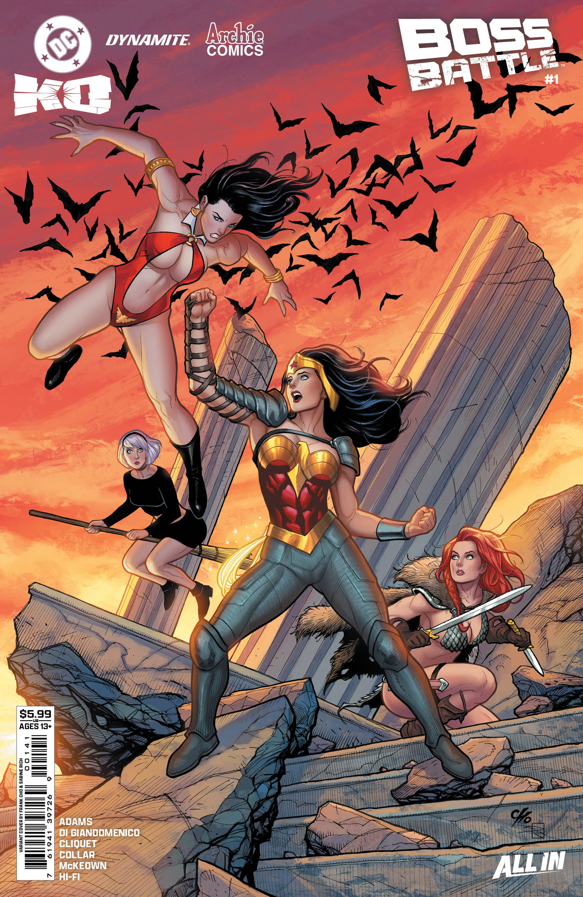  1225DC0039 | DC KO BOSS BATTLE @1 (ONE SHOT) COVER D FRANK CHO CARD STOCK VARIANT | DC  