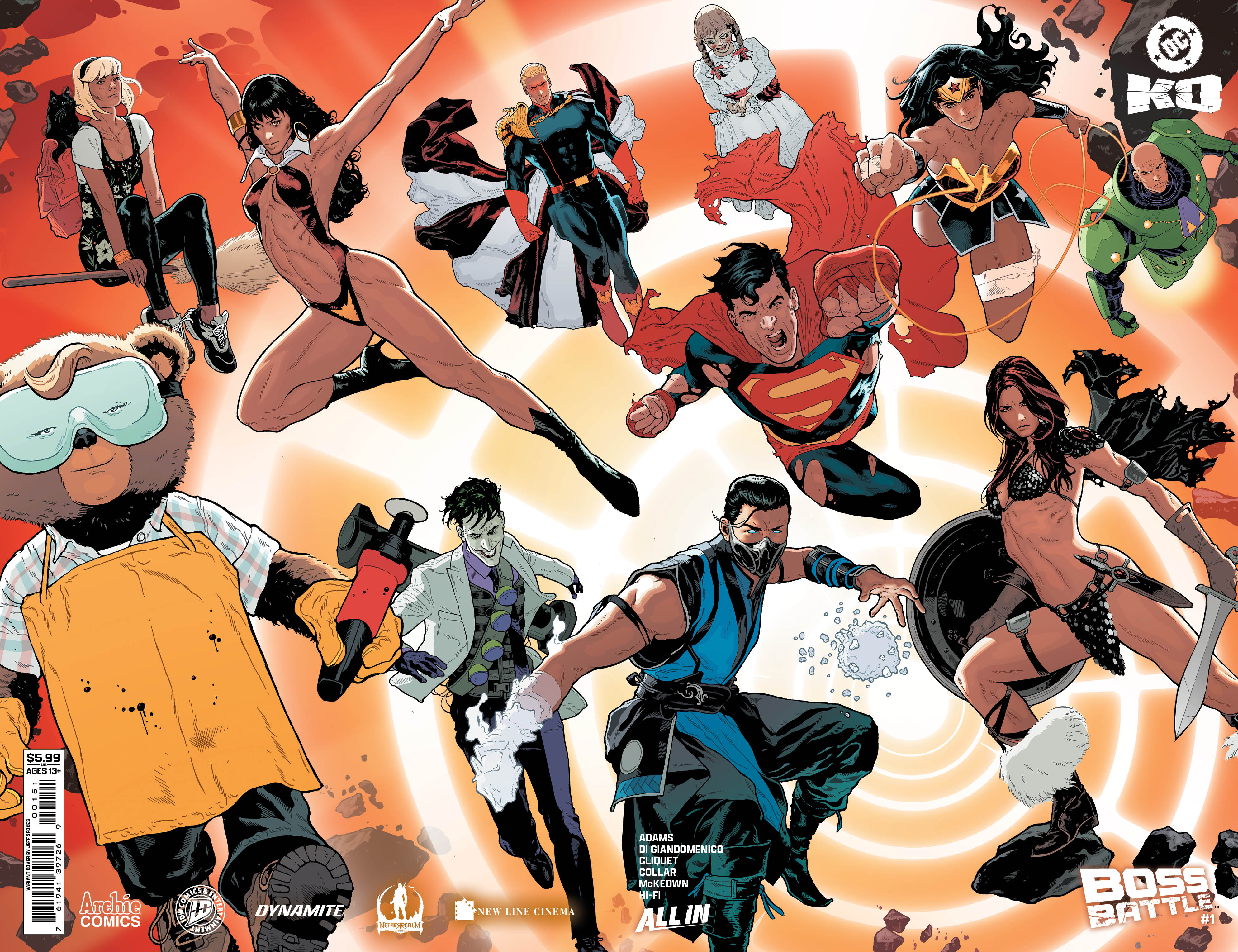  1225DC0040 | DC KO BOSS BATTLE @1 (ONE SHOT) COVER E JEFF SPOKES WRAPAROUND CARD STOCK VARIANT | DC  