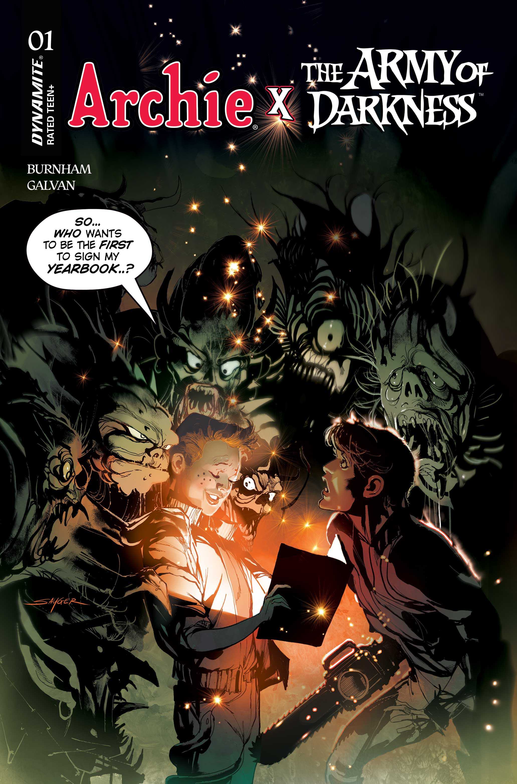  FOC3012026257 | ARCHIE X ARMY OF DARKNESS @1 CVR E STUART SAYGER VAR PRE ORDER [FOC 0301] | LUNAR  