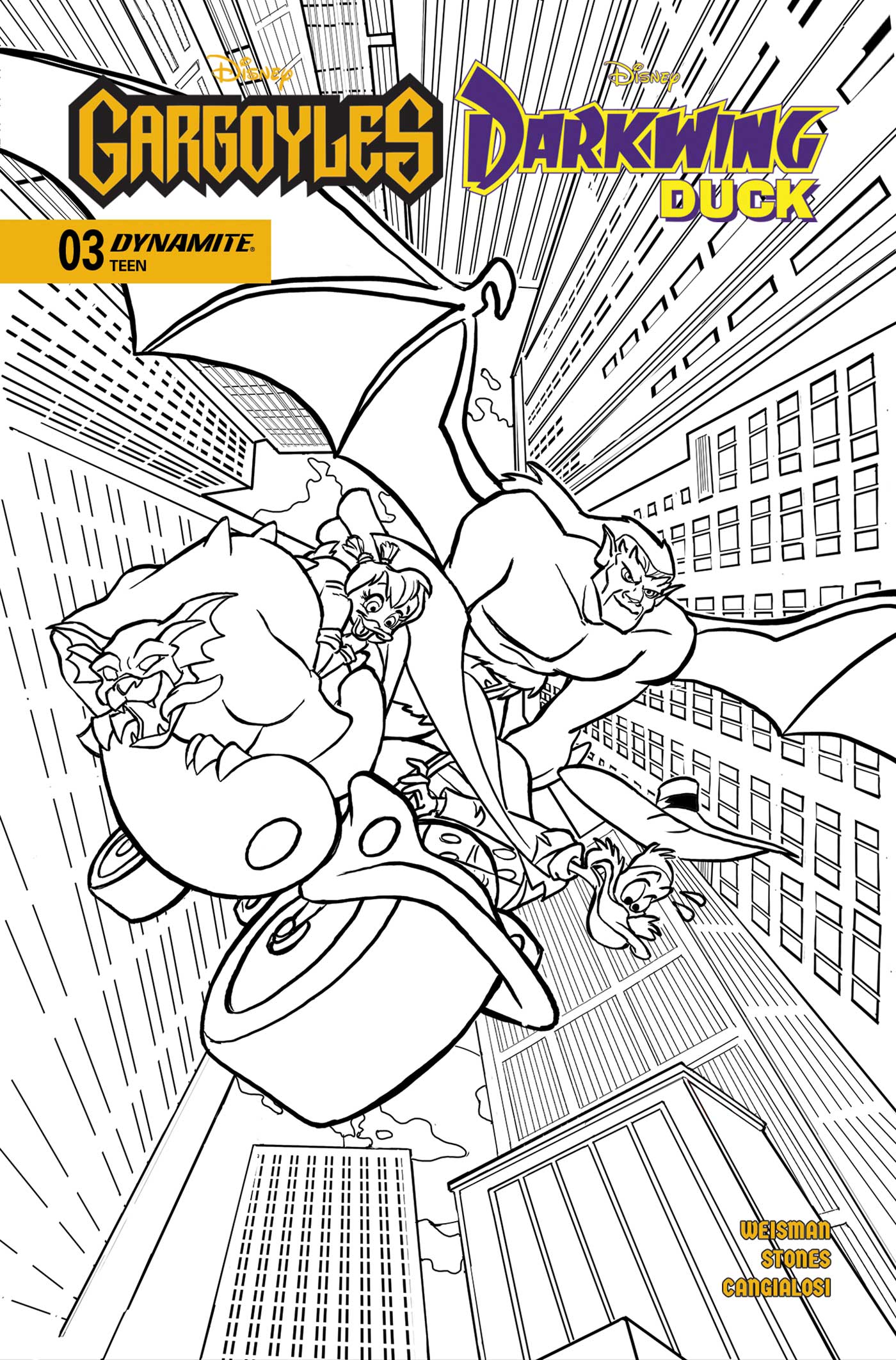 Gargoyles/Darkwing Duck #3 (Cover K Tad Stones Line Art Variant)