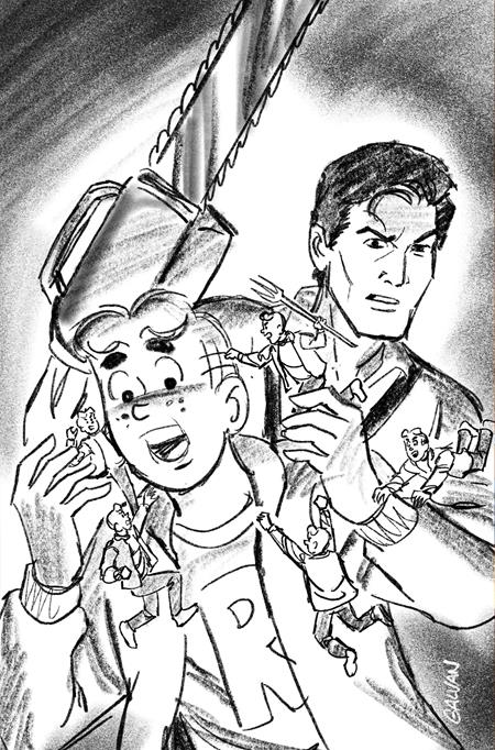 ARCHIE X ARMY OF DARKNESS #2 CVR I INC 1:15 BILL GALVAN PENCILS VIRGIN VAR