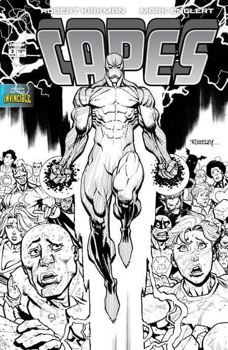 INVINCIBLE UNIVERSE CAPES #5 CVR E INC 1:50 RYAN OTTLEY B&W VAR