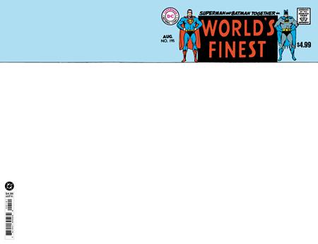 WORLDS FINEST COMICS #195 FACSIMILE EDITION CVR B BLANK CARD STOCK VAR