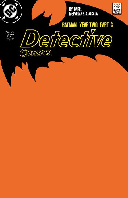 Weekly Pull list - DETECTIVE COMICS #577 FACSIMILE EDITION CVR B BLANK CARD STOCK VAR (YEAR TWO PART 3 OF 4)