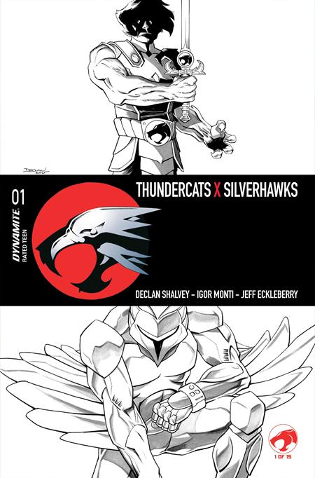 Weekly Pull list - THUNDERCATS X SILVERHAWKS #1 CVR N INC 1:35 DECLAN SHALVEY LINE ART VAR