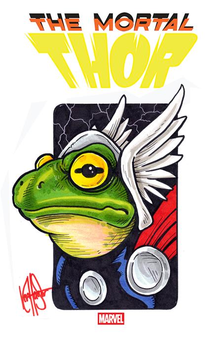 DF THE MORTAL THOR #1 SIGNED AND REMARKED BY KEN HAESER WITH A THROG SKETCH