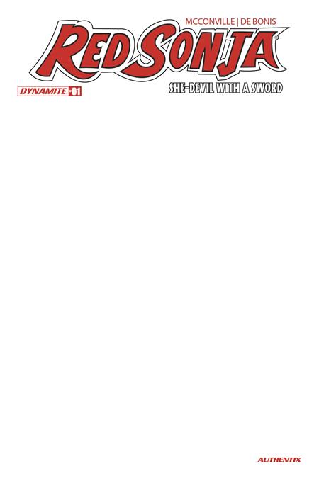 RED SONJA SHE DEVIL WITH A SWORD #1 CVR F BLANK AUTHENTIX VAR