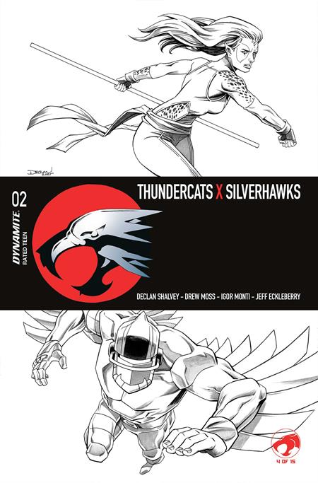 Weekly Pull list - THUNDERCATS X SILVERHAWKS #2 CVR L DECLAN SHALVEY LINE ART VAR