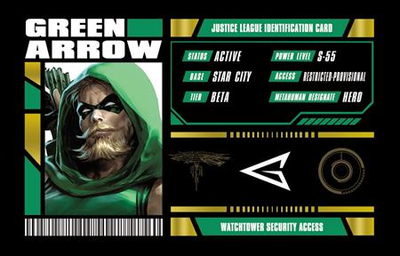 Weekly Pull list - GREEN ARROW JUSTICE LEAGUE MEMBERSHIP CARD OPT-IN BUNDLES OF 25 (FREE) (NET)
