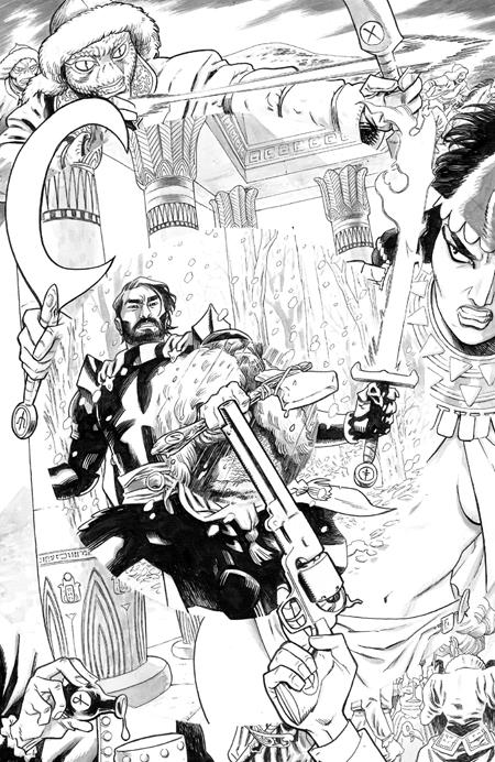 SIXTH GUN BATTLE FOR THE SIX #1 (OF 3) CVR F INC 1:50 BRIAN HURTT B&W VAR
