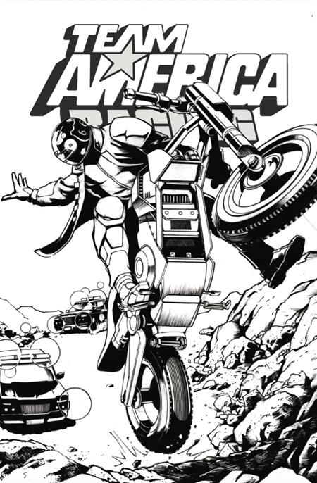 Weekly Pull list - TEAM AMERICA RACING FULL THROTTLE EDITION #1 (ONE SHOT) CVR F JAVIER SALTARES B&W VARIANT
