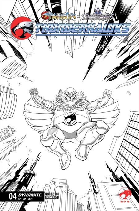 Weekly Pull list - THUNDERCATS X SILVERHAWKS THUNDERHAWKS #4 CVR K DECLAN SHALVEY LINE ART VAR
