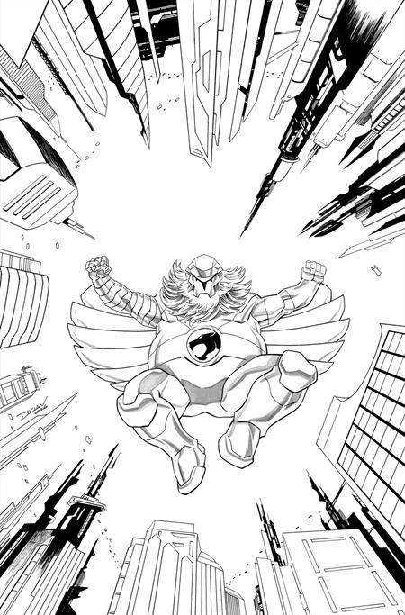 THUNDERCATS X SILVERHAWKS THUNDERHAWKS #4 CVR L INC 1:7 DECLAN SHALVEY LINE ART VIRGIN VAR