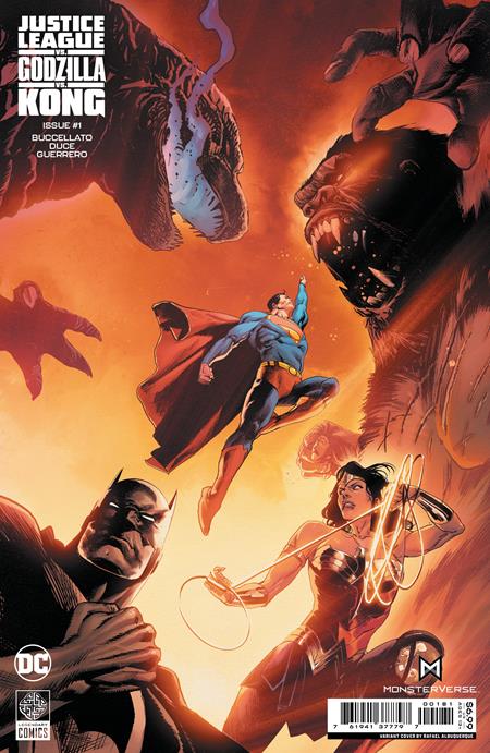 JUSTICE LEAGUE VS GODZILLA VS KONG #1 (OF 7) CVR E RAFAEL ALBUQUERQUE FOIL VAR