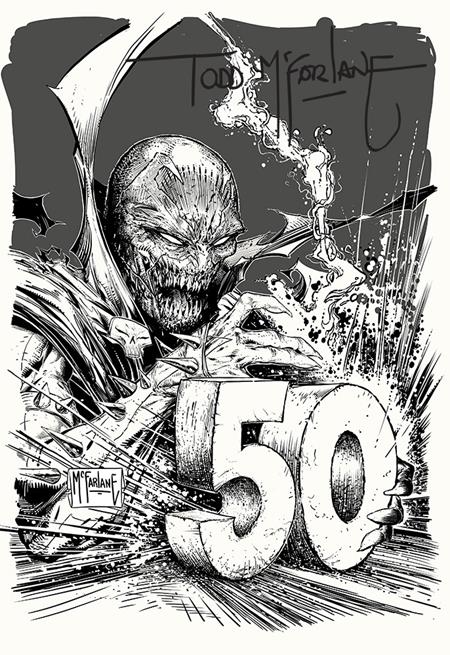 Weekly Pull list - KING SPAWN #50 CVR G INC 1:250 TODD MCFARLANE SIGNED CGC GRADED B&W INKS VAR