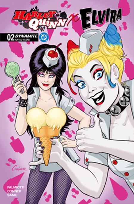 Weekly Pull list - HARLEY QUINN X ELVIRA #2 CVR K INC 1:10 AMANDA CONNER ICE CREAM ORIGINAL VAR