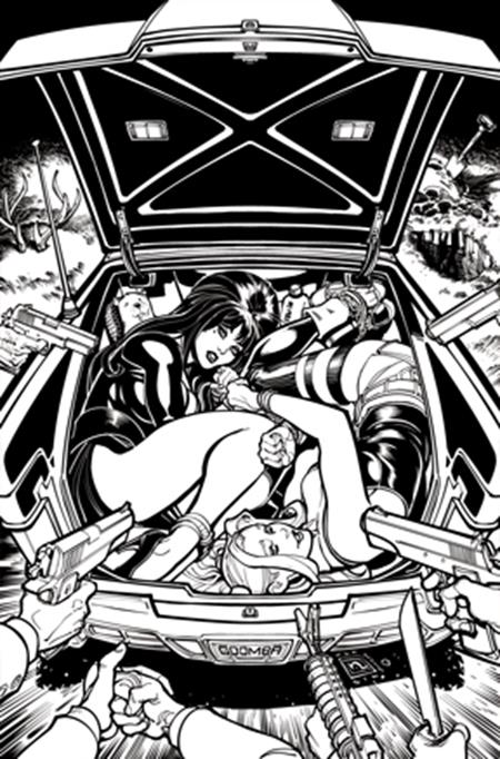 Weekly Pull list - HARLEY QUINN X ELVIRA #2 CVR O INC 1:15 CHAD HARDIN LINE ART VIRGIN VAR