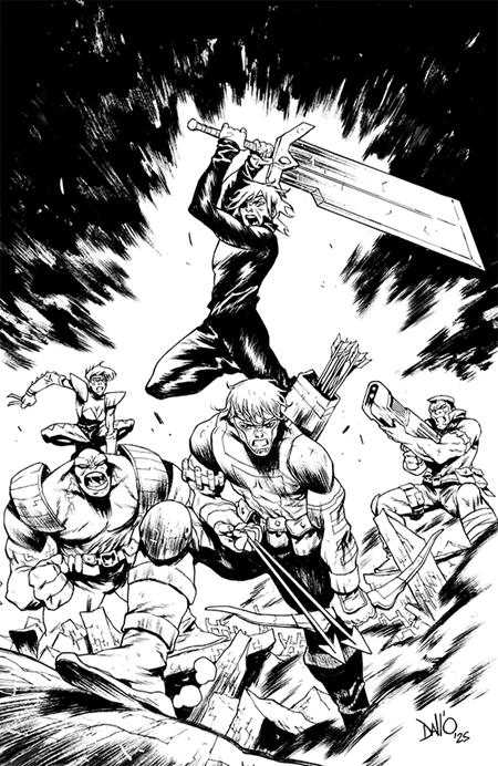 LOST FANTASY #5 CVR J MAXI DALLO YOUNGBLOOD TEAM UP B&W VIRGIN VAR