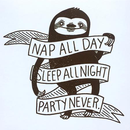 Weekly Pull list - NAP ALL DAY SLEEP ALL NIGHT PARTY NEVER SLOTH STICKER