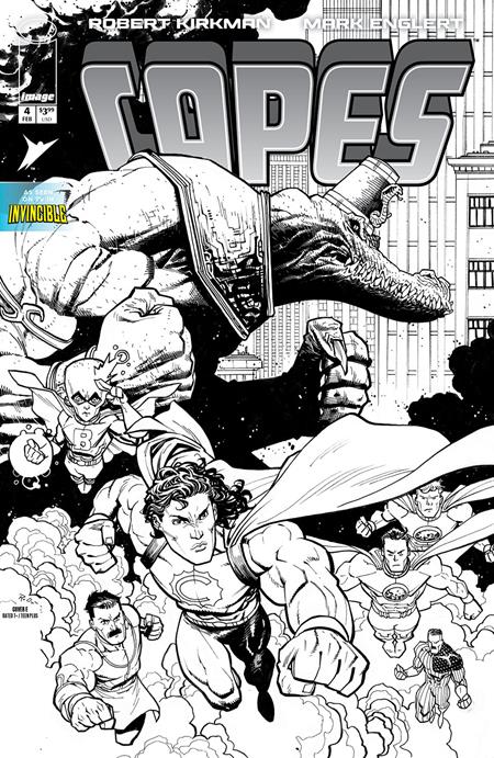 Weekly Pull list - INVINCIBLE UNIVERSE CAPES #4 CVR E INC 1:50 RYAN OTTLEY B&W VAR